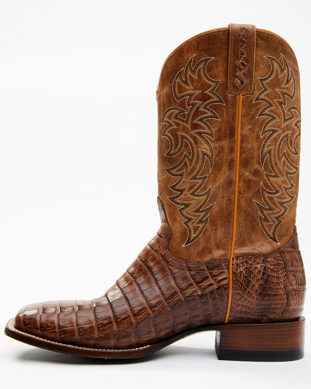 Men's Nuez Exotic Caiman Skin Western Boots - Broad Square Toe