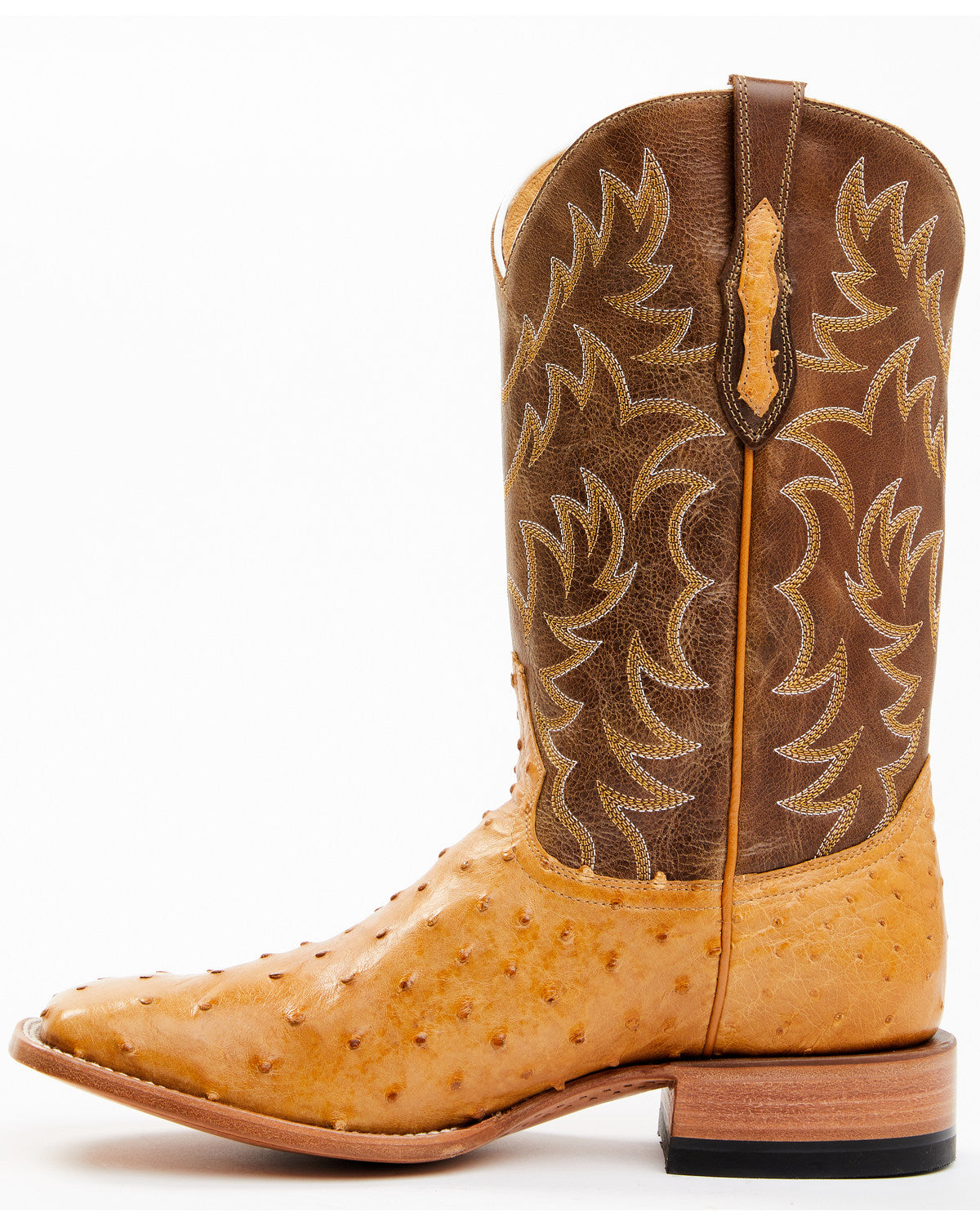 Men's Full-Quill Ostrich Exotic Western Boots - Broad Square Toe