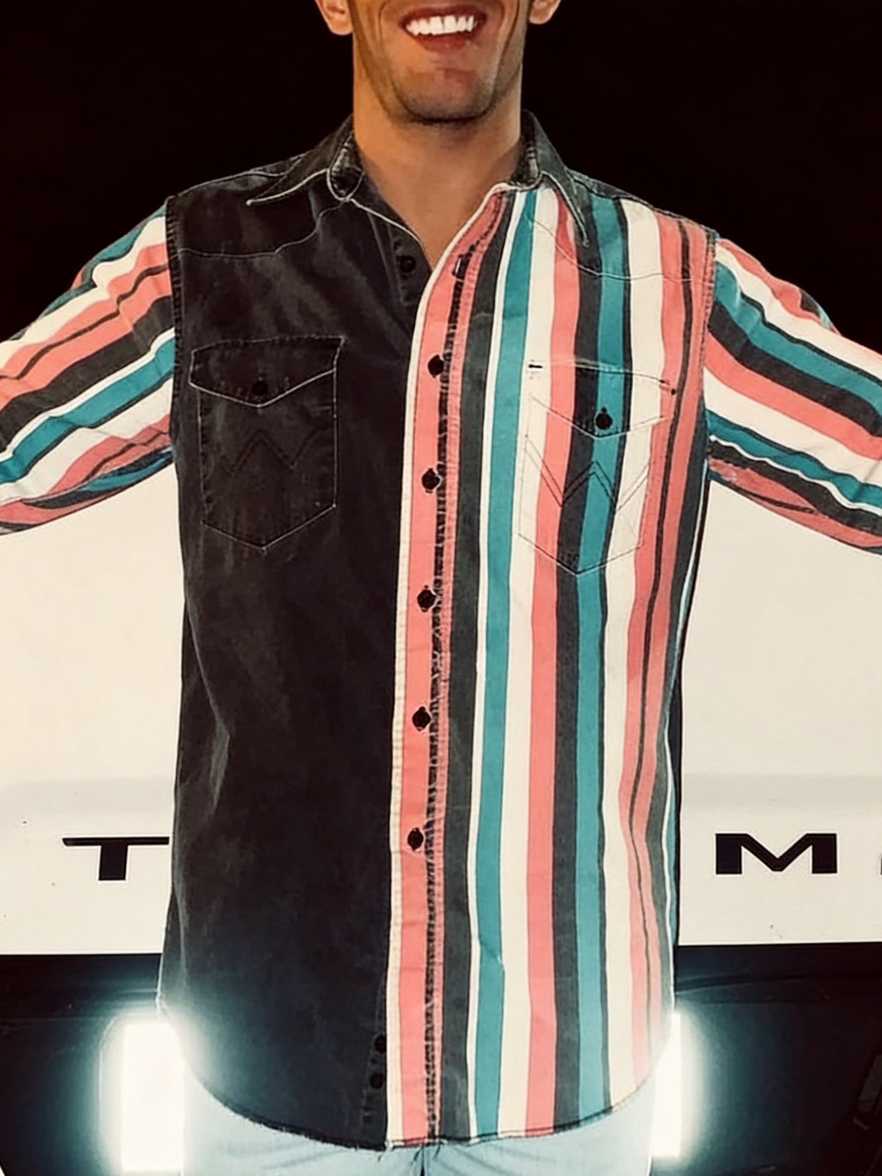 Men's long Casual Stripe Shirt