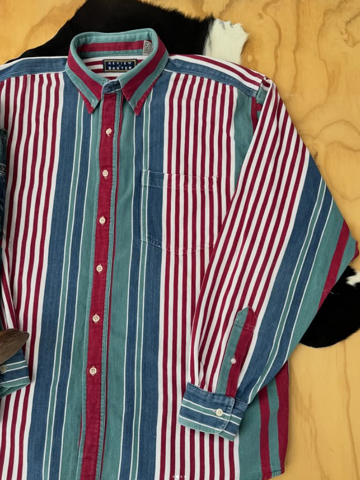 Classic Multistripe Button-Up Shirt