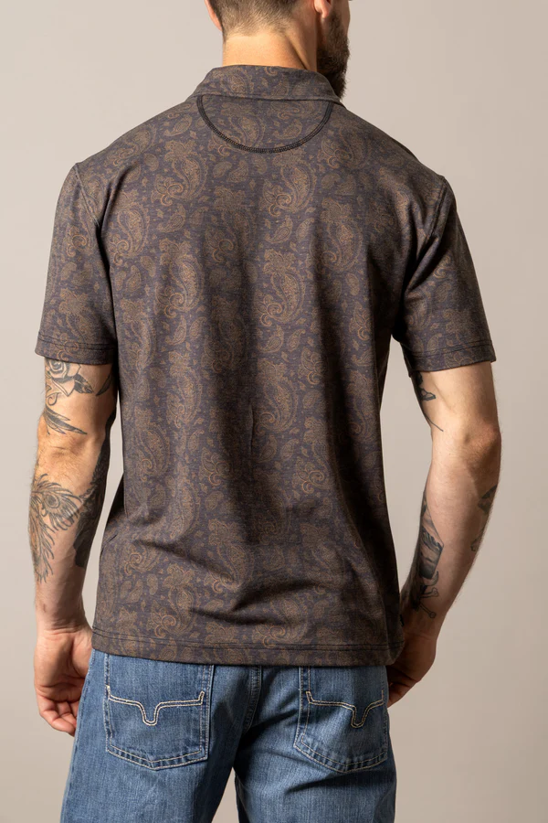 Kimes Ranch Paisley Print Western Polo Shirt