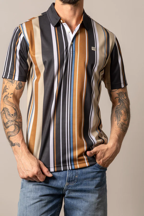 Retro Stripe Western Polo Shirt