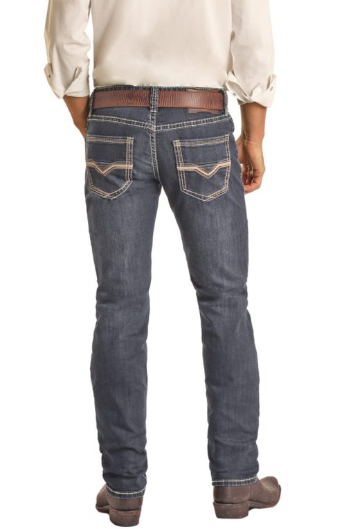 Rock & Roll: Dark Vintage Stretch Riffle Skinny Fit Jeans