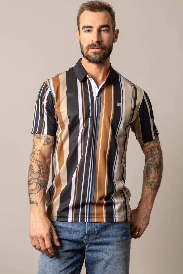 Retro Stripe Western Polo Shirt