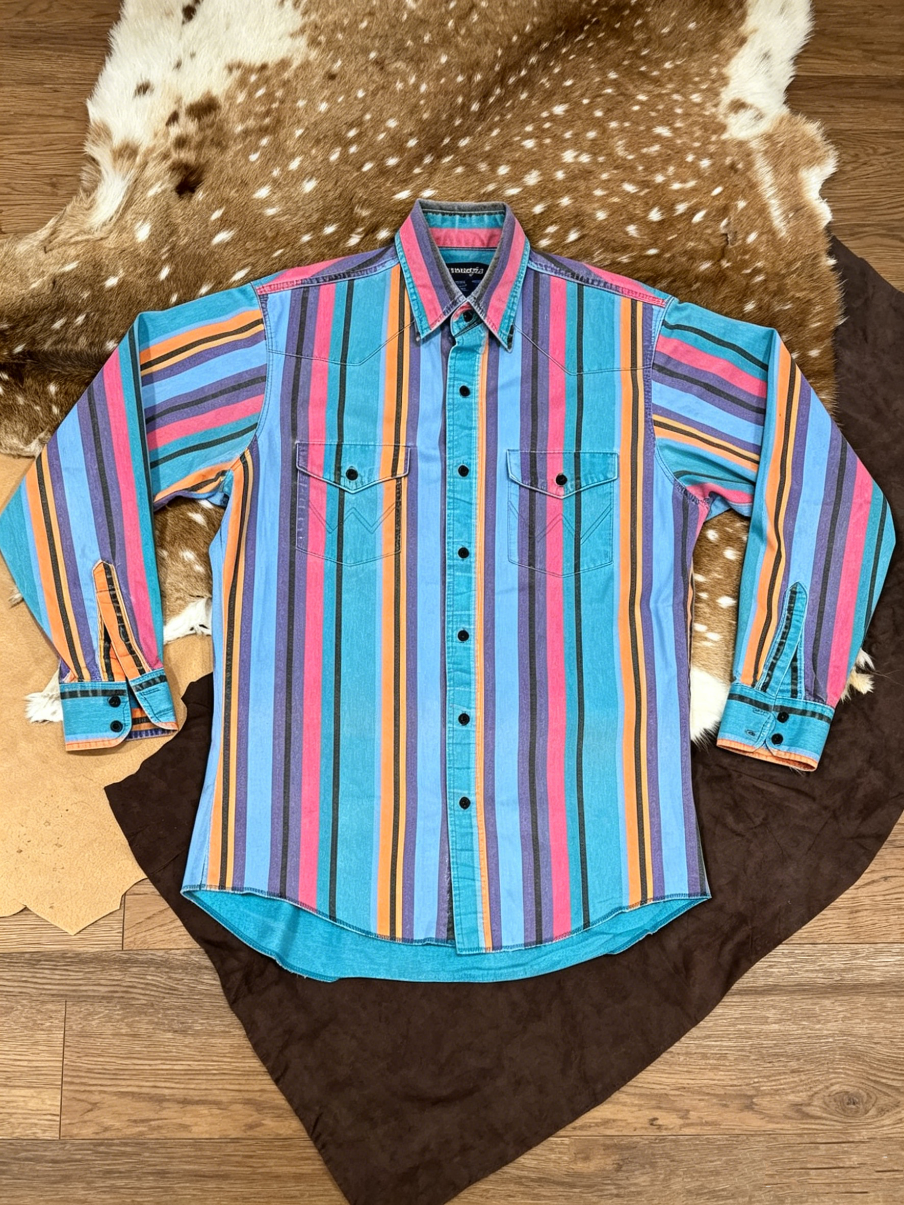 Men's Fashionable Casual Western Striped Shirt