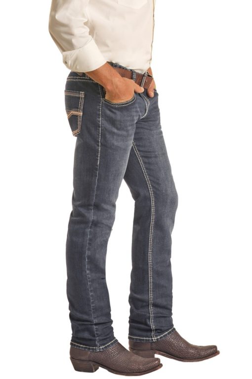 Rock & Roll: Dark Vintage Stretch Riffle Skinny Fit Jeans