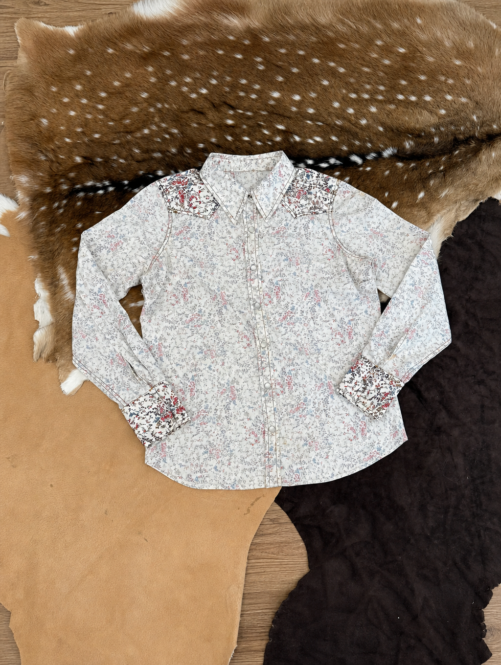 Men’s Ditsy Floral Western Long Sleeve Shirt