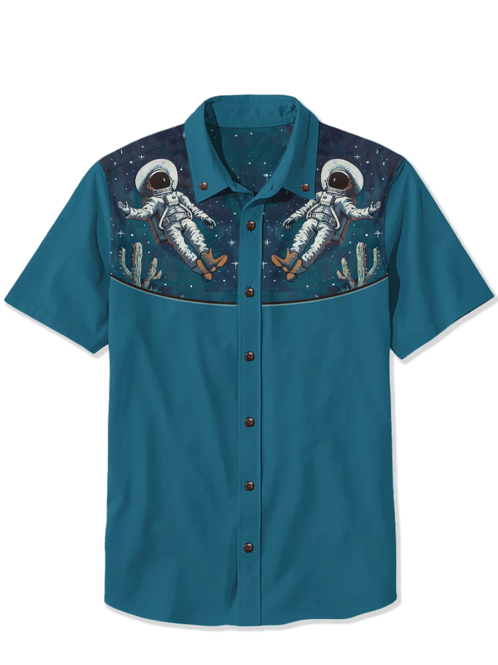 Men's Vintage Western Short Sleeve Shirt