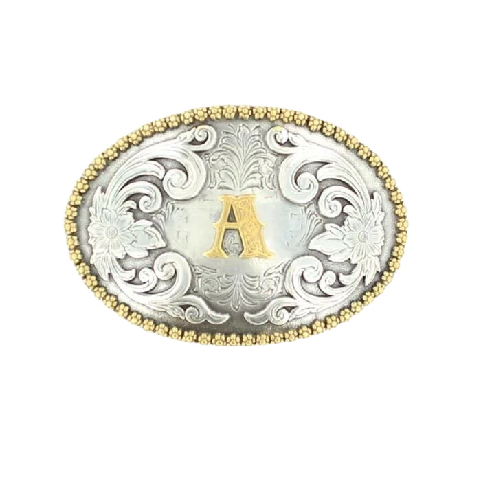 Nocona Antique Scroll & Initial Belt Buckle