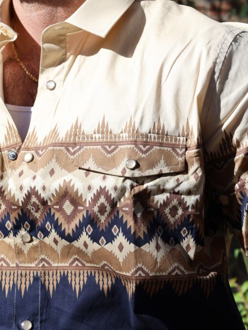 Navy Border Long Sleeve Shirt