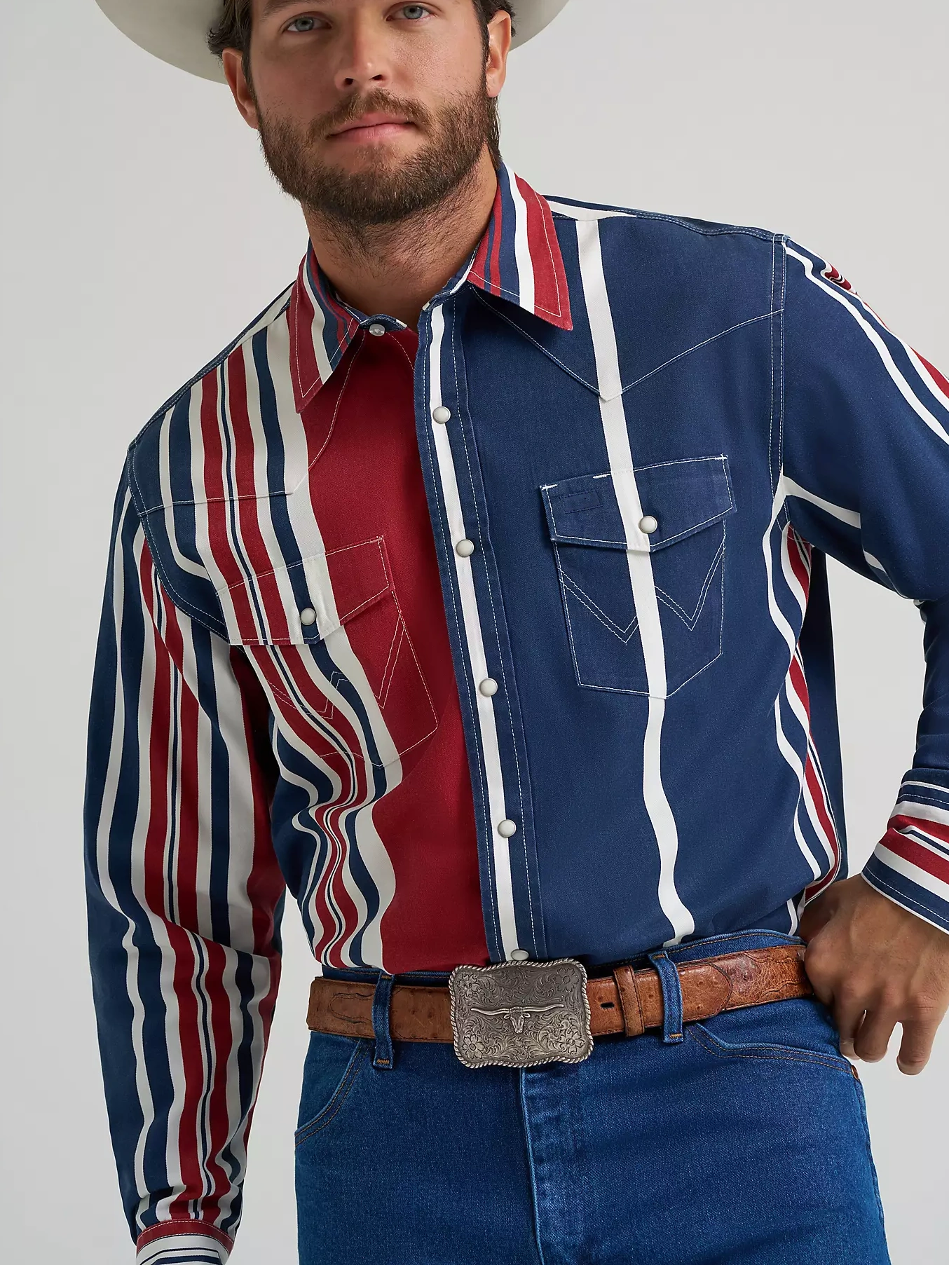 Vintage-Inspired Brushpopper Western Snap Workshirt