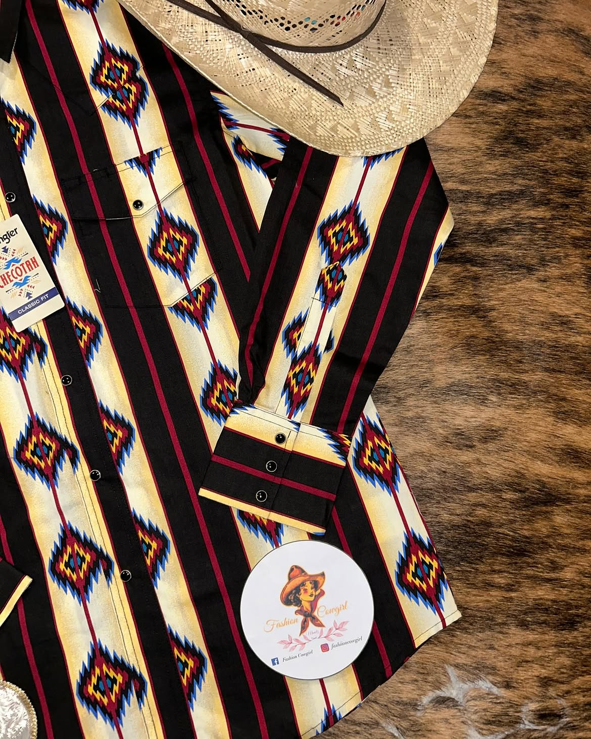 Vintage Navajo Geometric Print Cowboy Casual Shirt