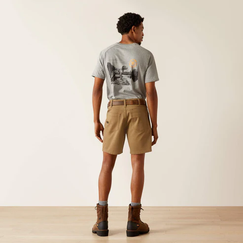 Ariat Rebar DuraStretch Made Tough 8" Short Field Khaki