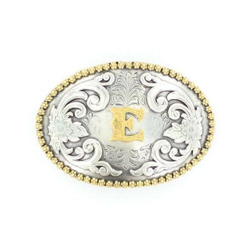 Nocona Antique Scroll & Initial Belt Buckle