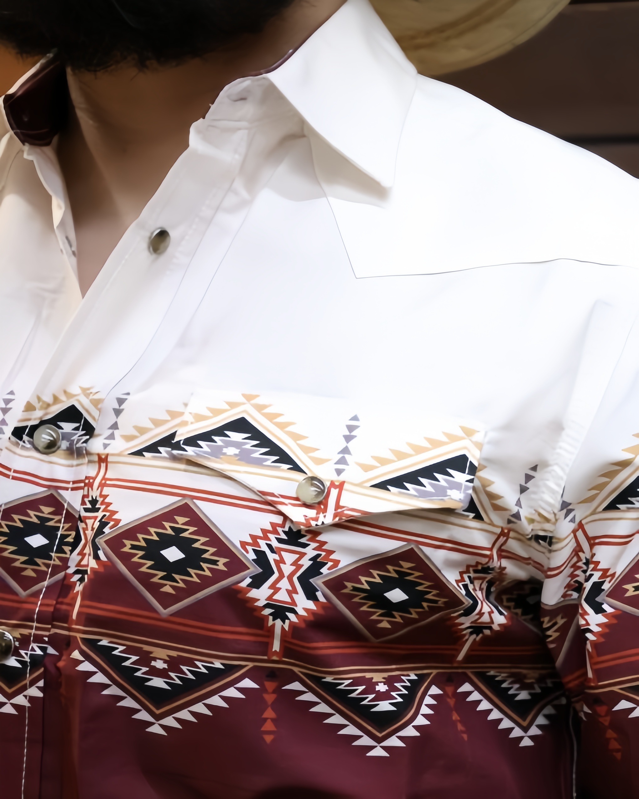 Rodeo Maroon Border Long Sleeve