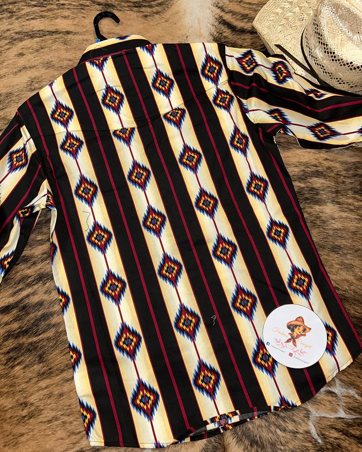 Vintage Navajo Geometric Print Cowboy Casual Shirt
