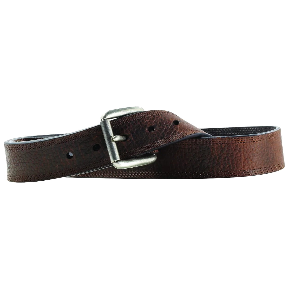 Men's Dark Brown Triple Stitch Leather Belt