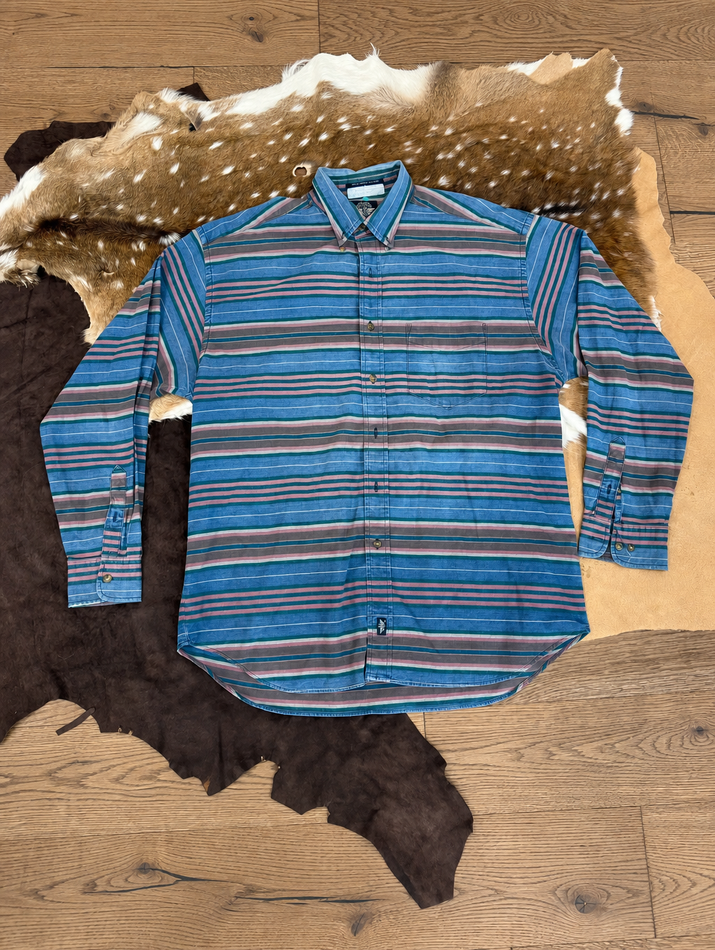 Men’s Multi‑Color Striped Western Long Sleeve Shirt