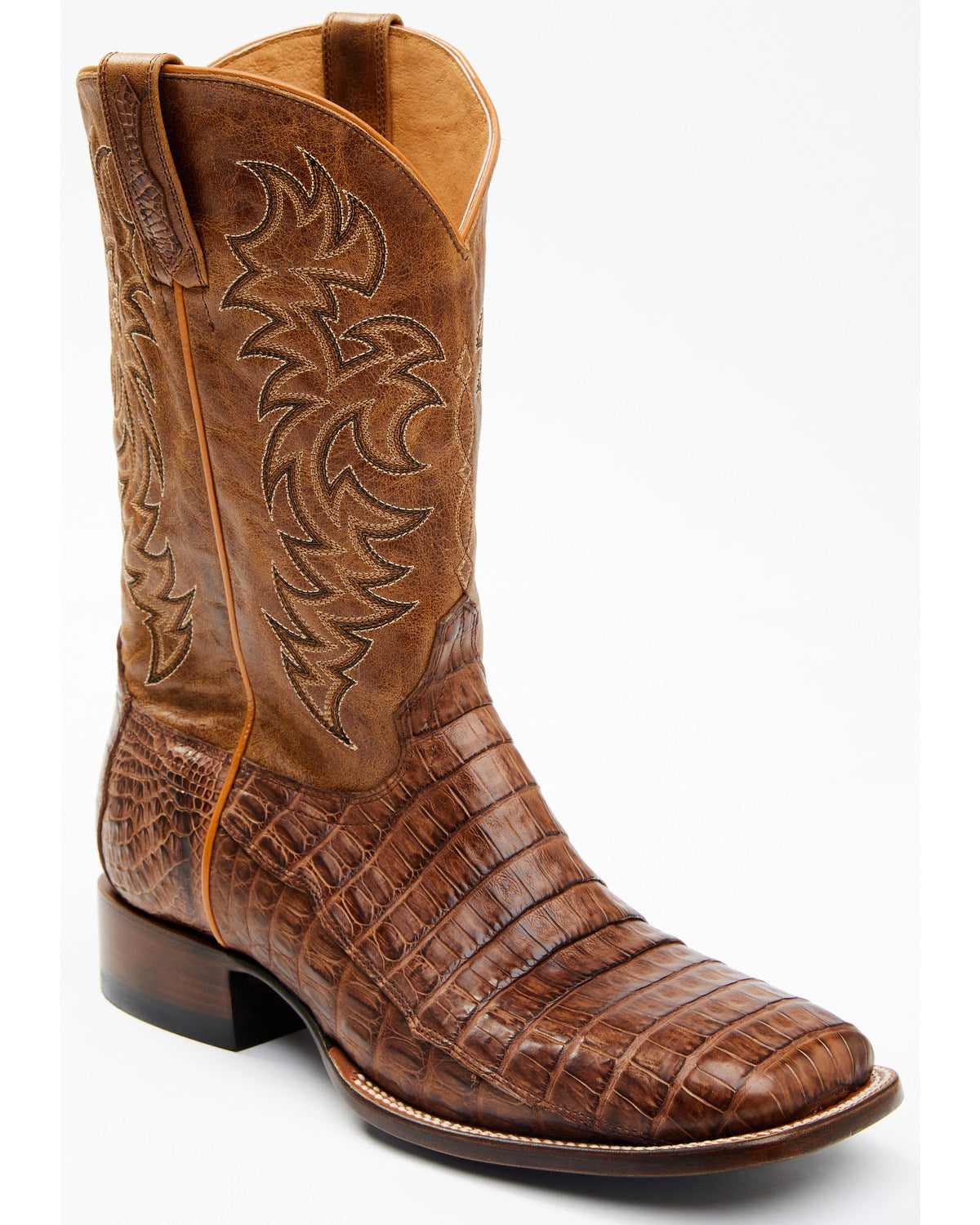Men's Nuez Exotic Caiman Skin Western Boots - Broad Square Toe