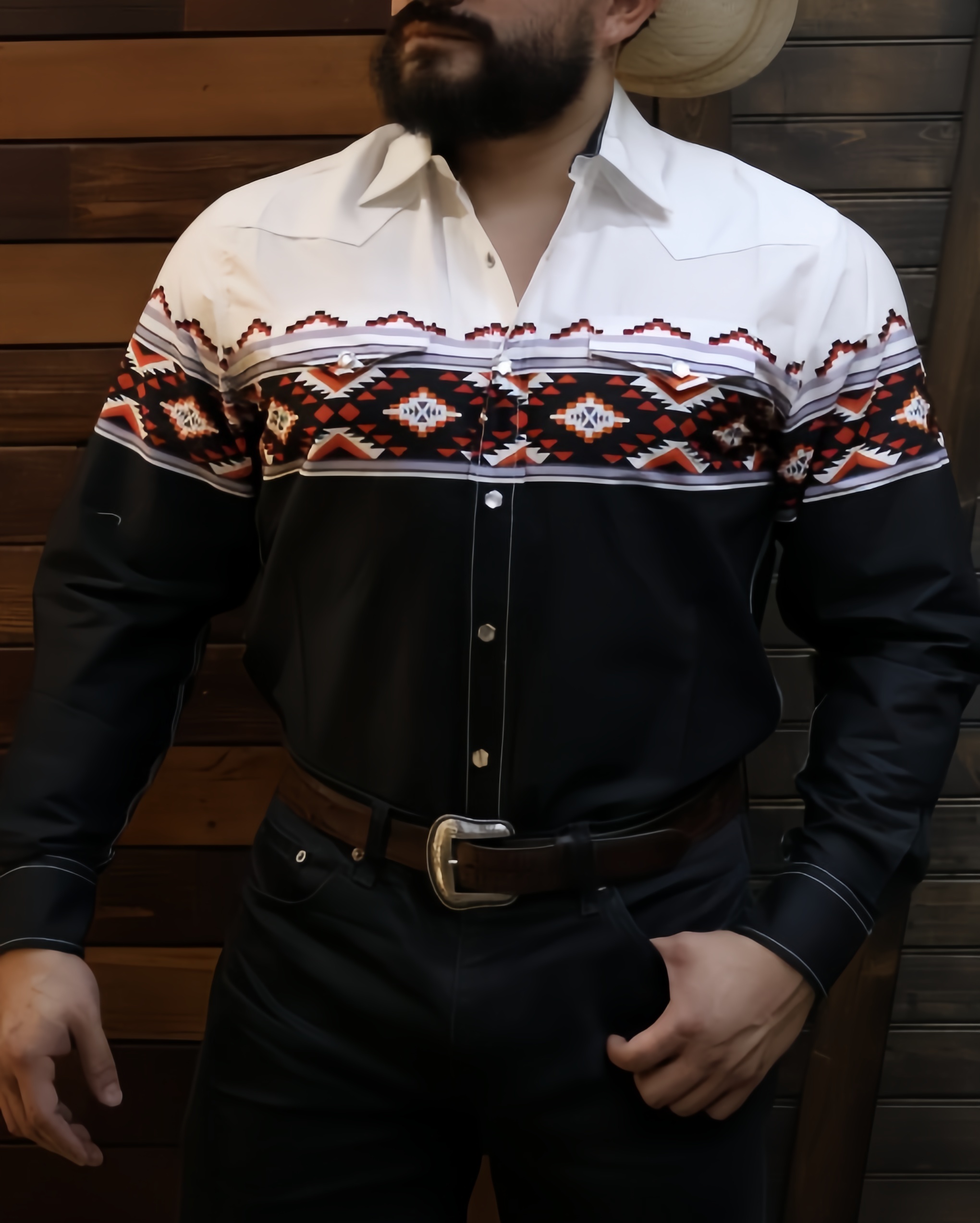 Rodeo Black Border Long Sleeve Shirt