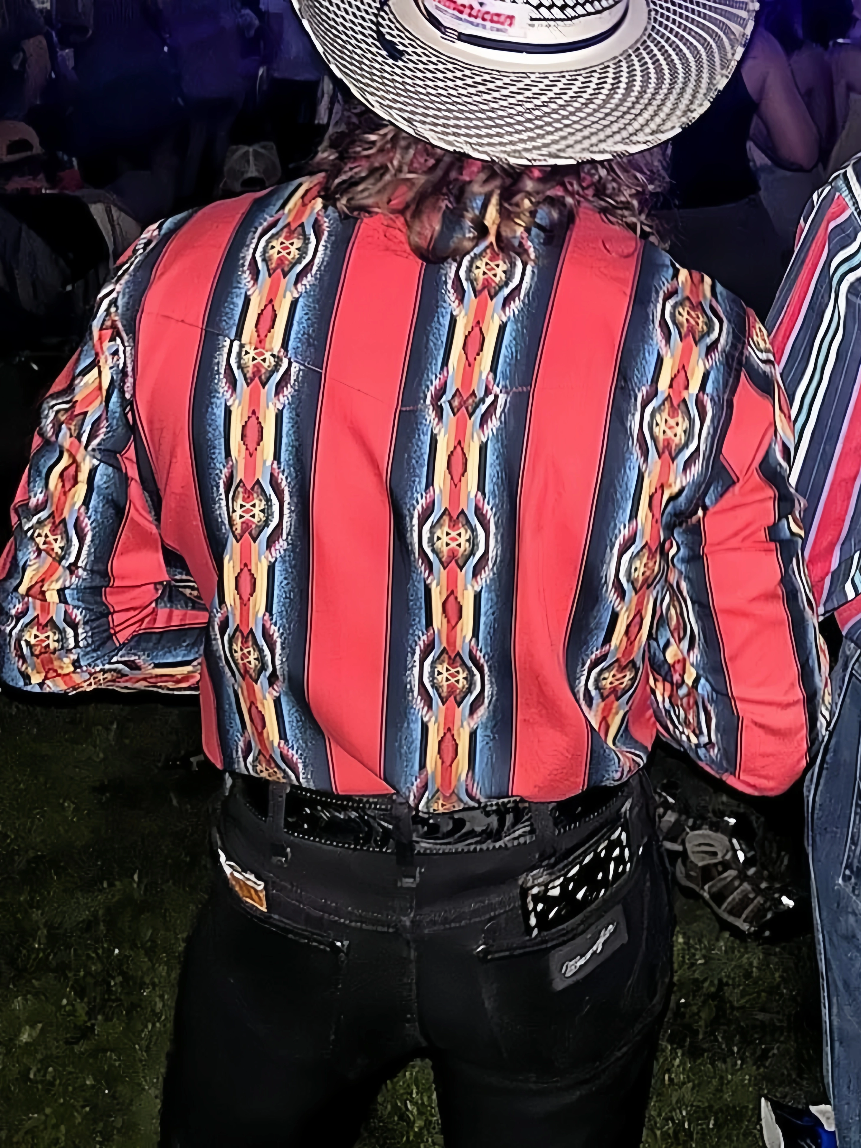 Men's Western Casual Red Striped Shirt