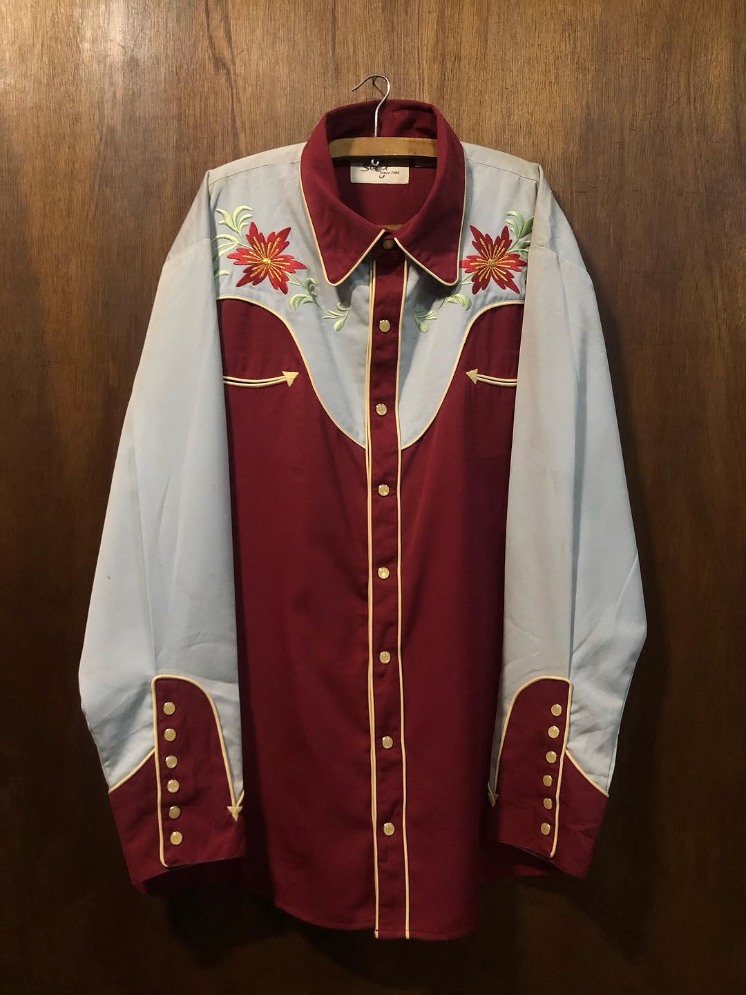 Vintage 90s Red & Light Blue Western Shirt