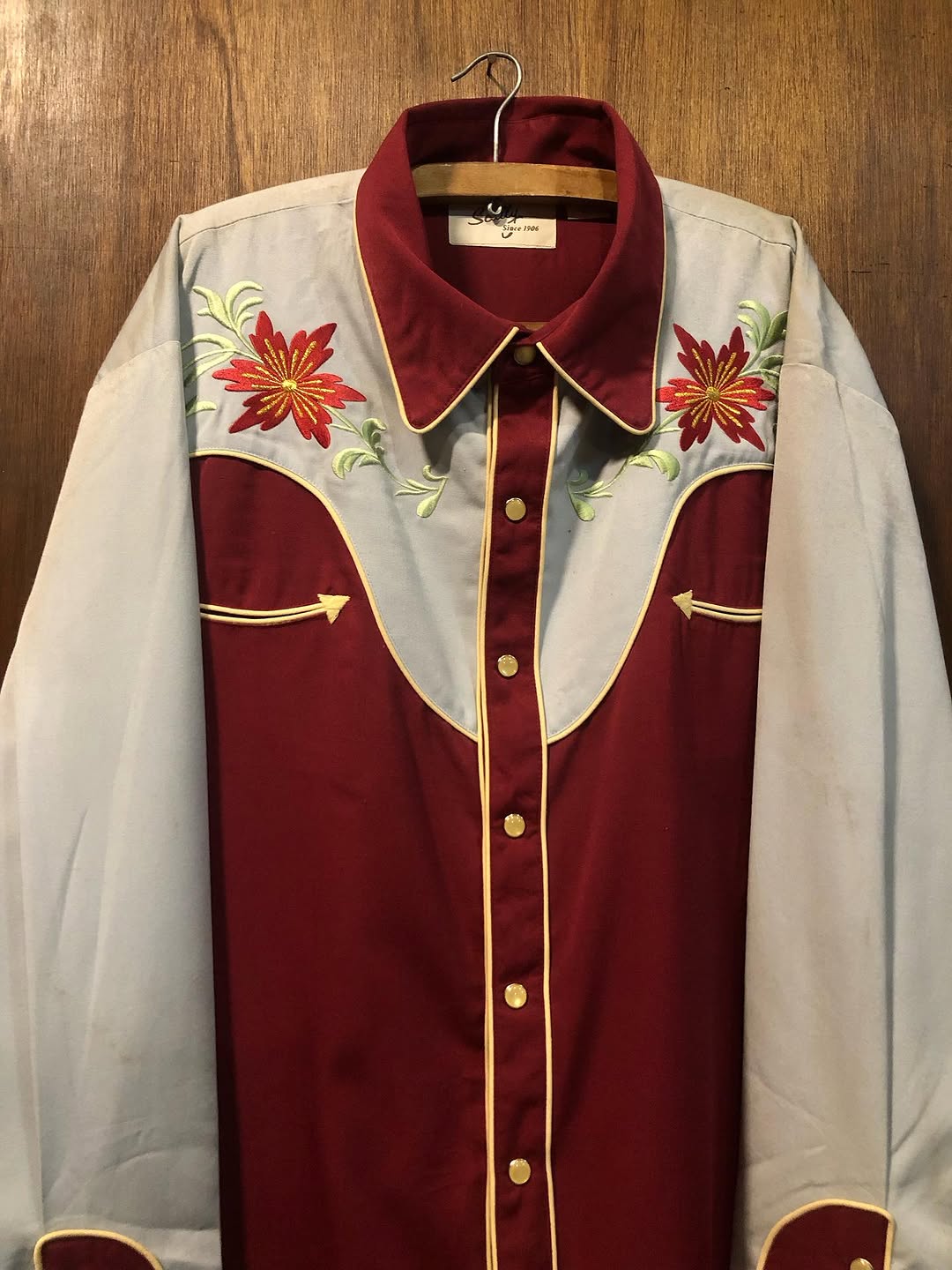 Vintage 90s Red & Light Blue Western Shirt