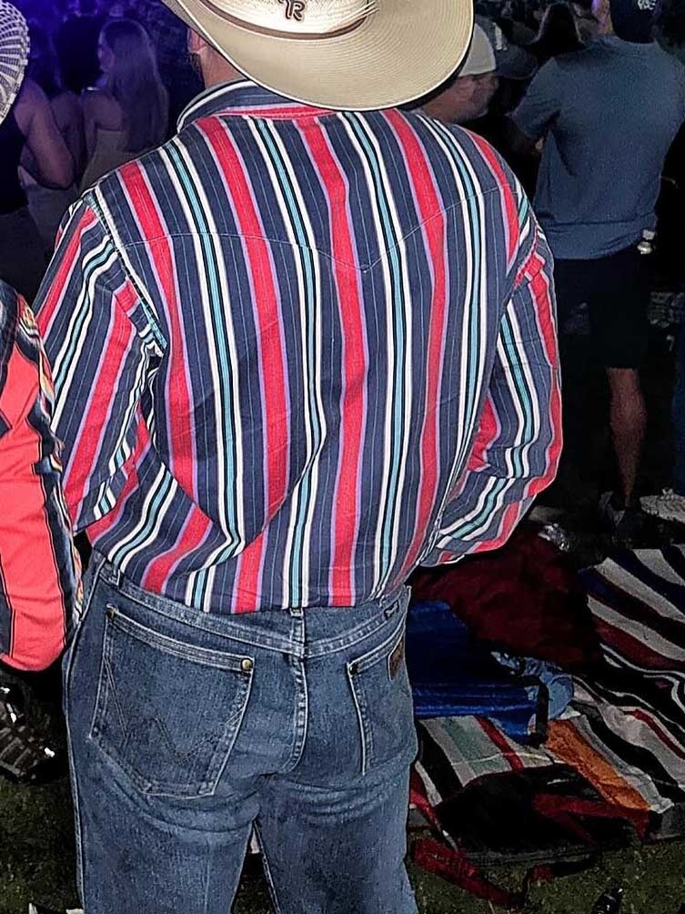 Men's Western Casual Red Striped Shirt