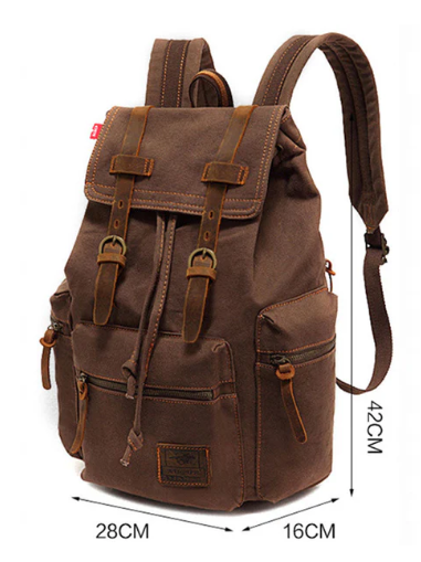 Vintage Canvas Multi-Pocket Flap Backpack