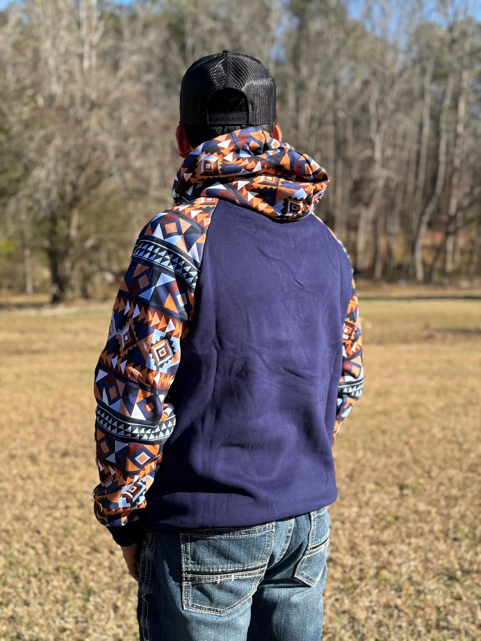Men's Western Aztec Print Hoodie