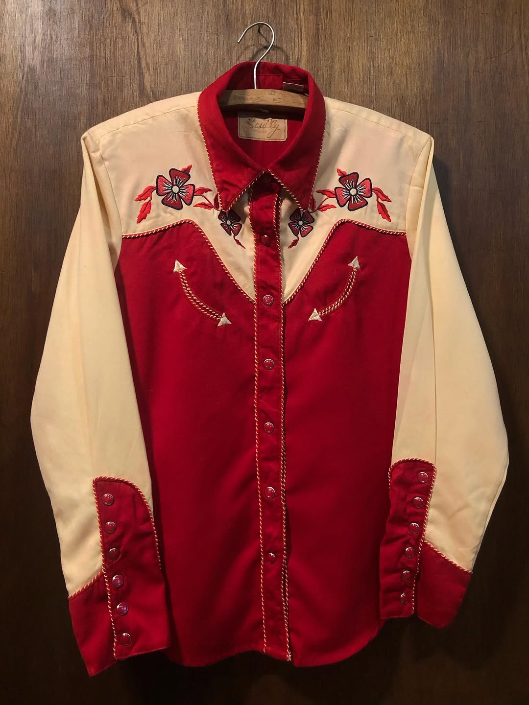 Vintage Scully Red & Cream Western Shirt