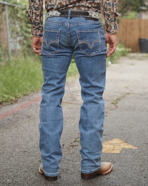 Rock & Roll: Medium Wash Regular Fit Straight Pistol Stackable Bootcut Jeans