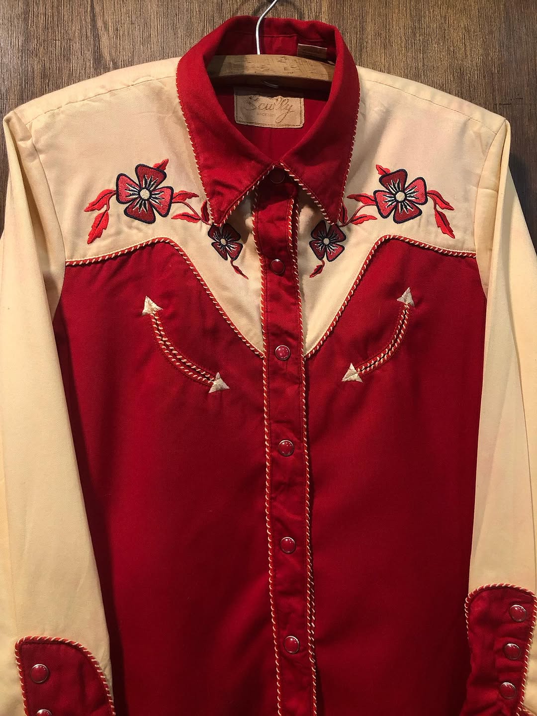 Vintage Scully Red & Cream Western Shirt