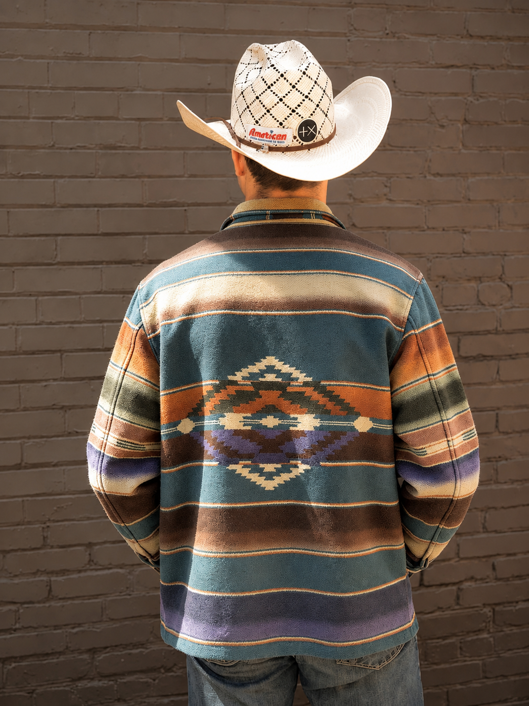 Retro Southwestern Striped Western Chore Coat