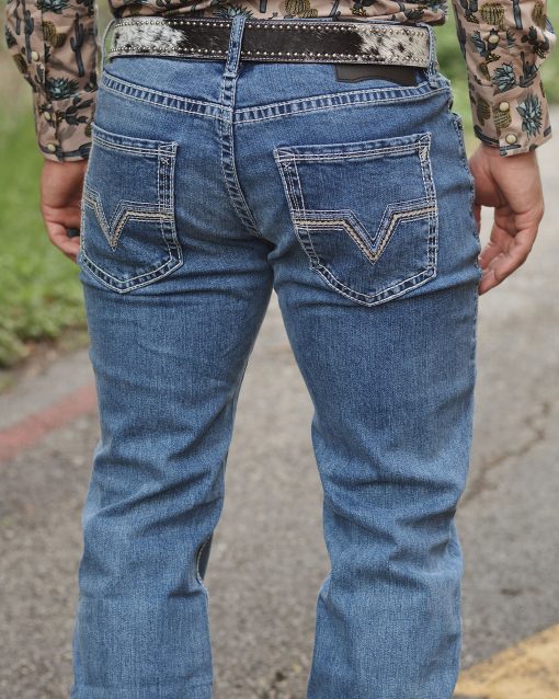 Rock & Roll: Medium Wash Regular Fit Straight Pistol Stackable Bootcut Jeans