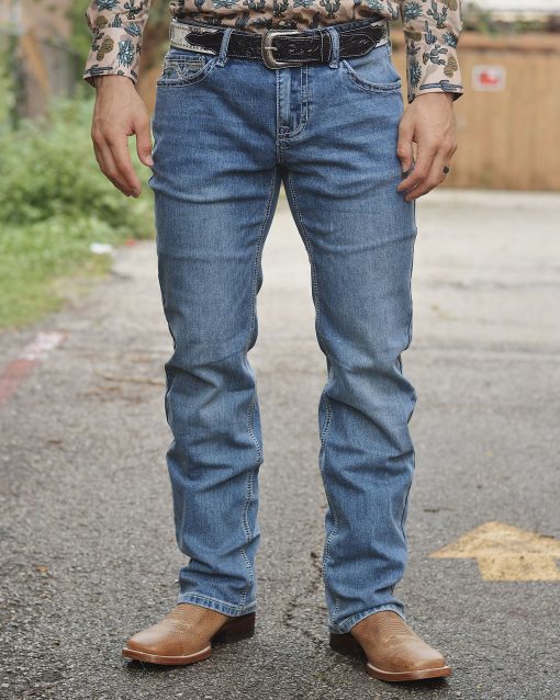 Rock & Roll: Medium Wash Regular Fit Straight Pistol Stackable Bootcut Jeans
