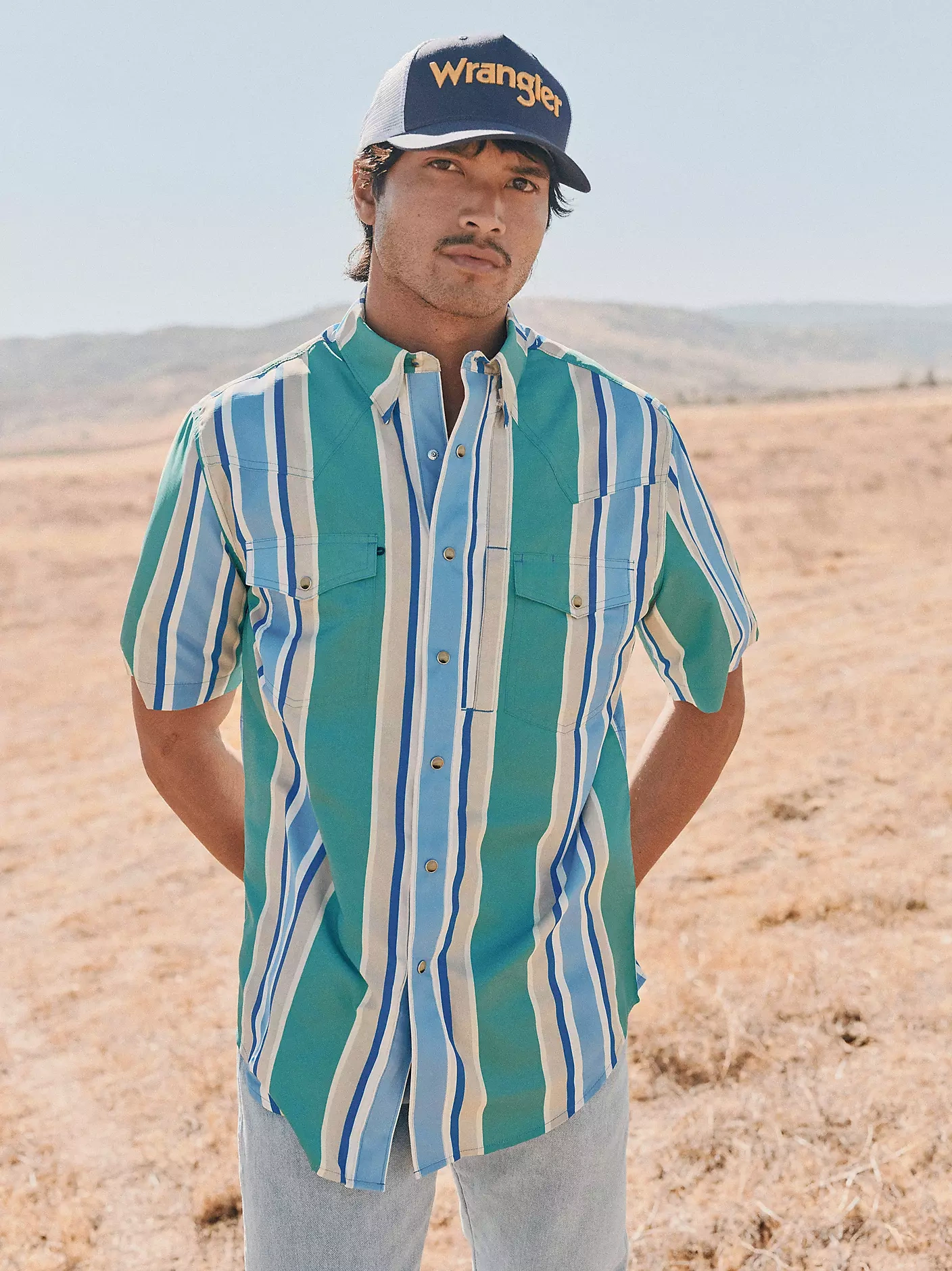 Men's Stripe Performance Snap Shirt