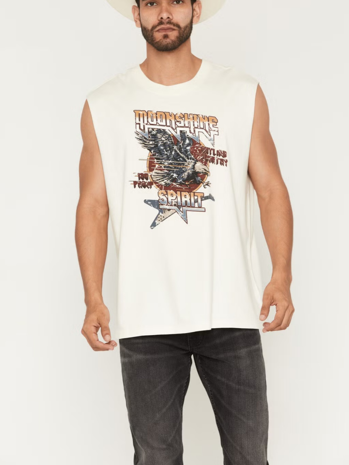 Moonshine Spirit® Men's Flying Eagle Sleeveless Graphic Muscle T-Shirt