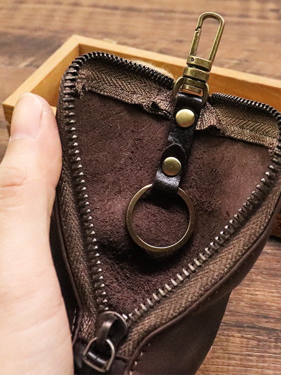 VINTAGE COWHIDE WAIST KEY BAG