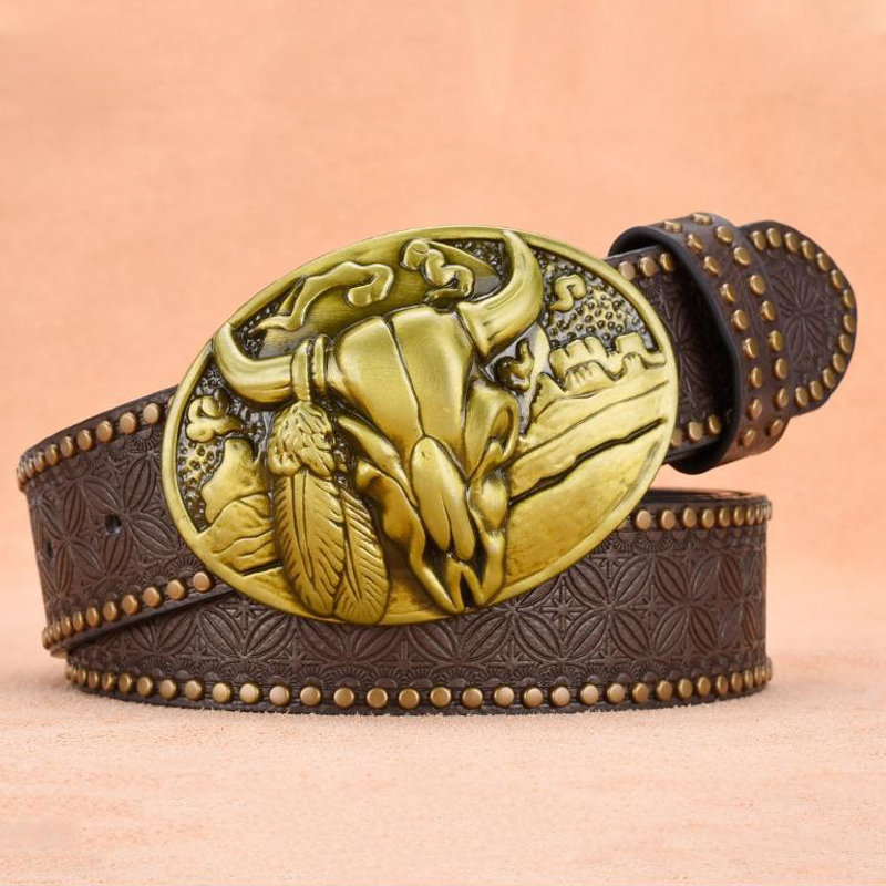 Men's Vintage Fashion Rivet Embossed Belt