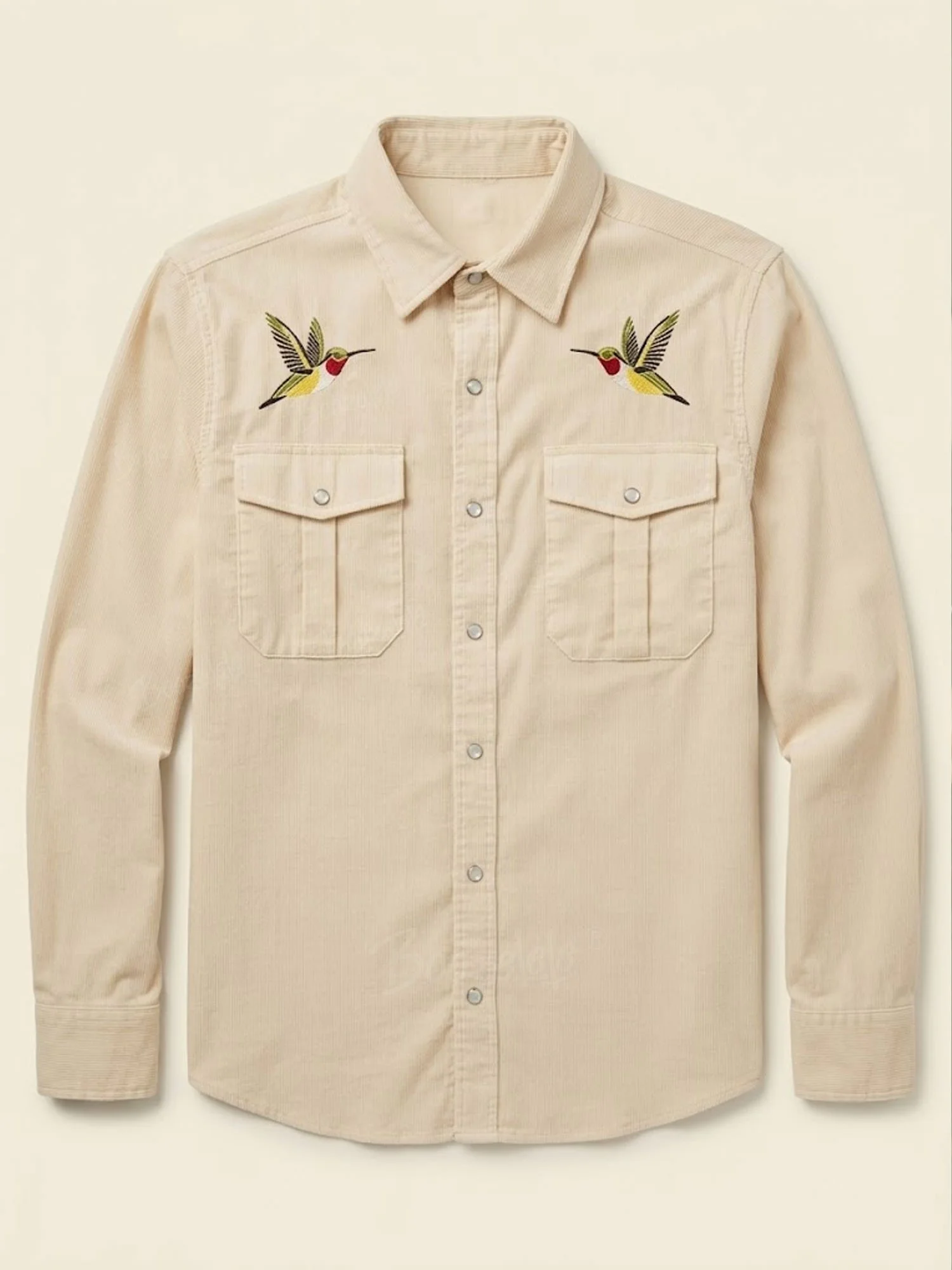 Men's Hummingbird Embroidered Western Shirt