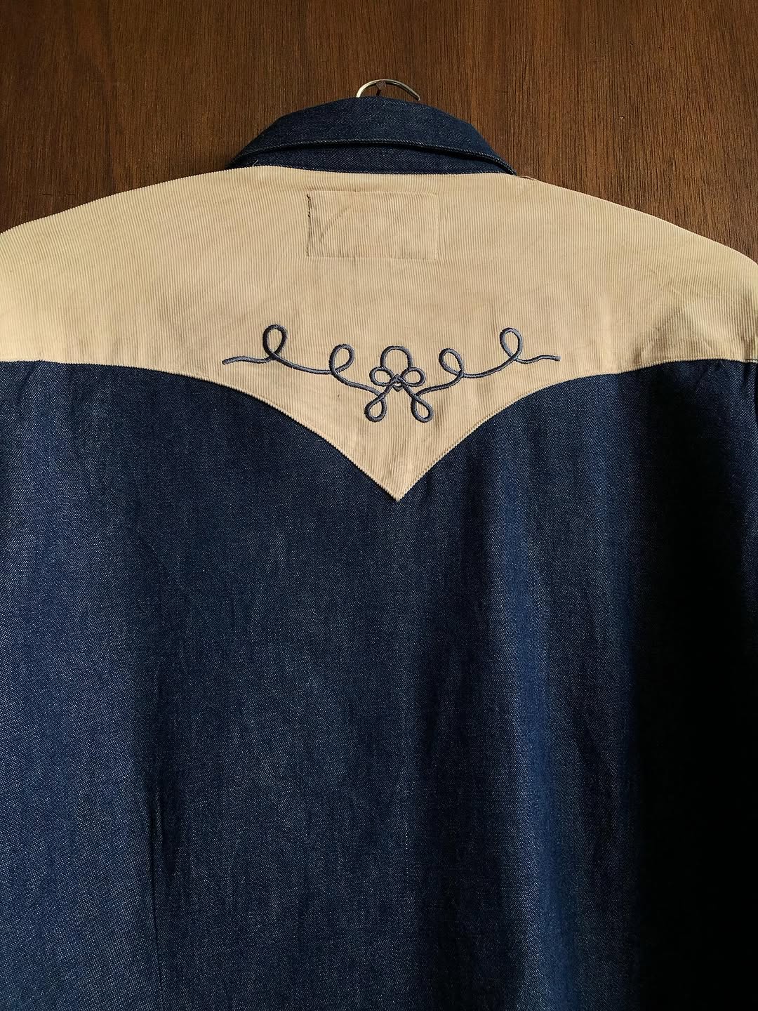 Vintage 90s Denim & Beige Western Shirt