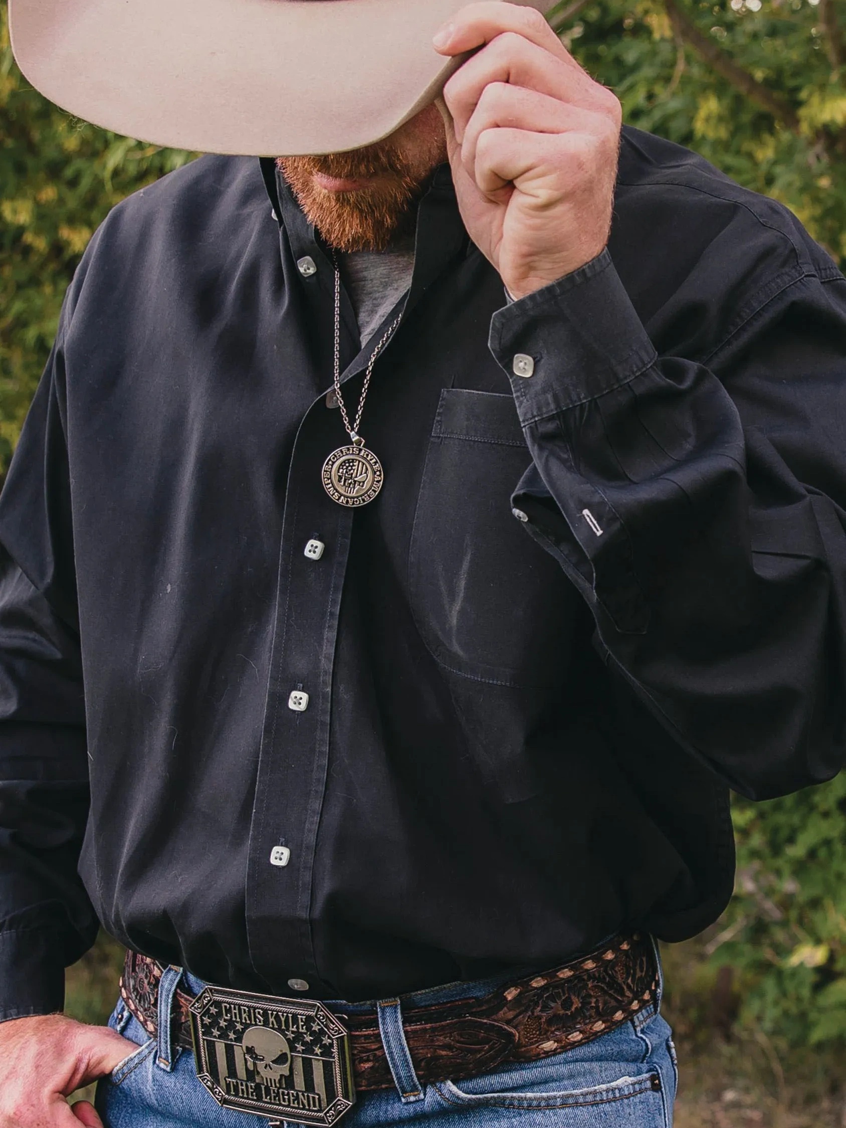 Men's Black Western Casual Vintage Lapel Long Sleeve Shirt