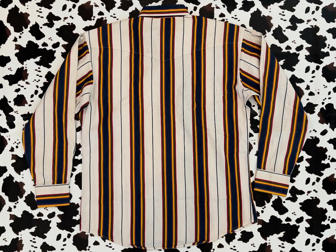 Vintage Striped Western Long Sleeve Cowboy Shirt