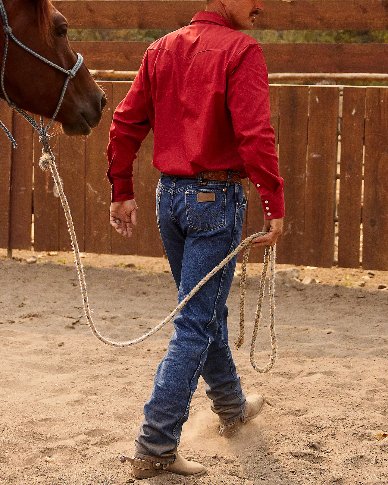 Men's Retro Red Western Fashion Casual Lapel Long Sleeve Shirt