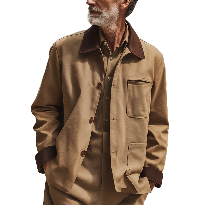 Men's Retro Simple Long-sleeved Thin Jacket MTA0161H9P