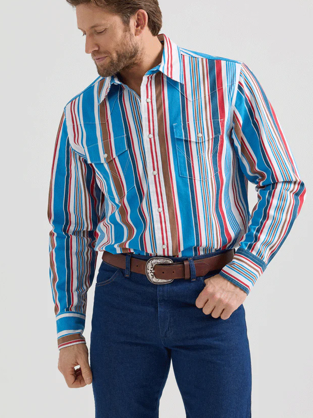 Mens Vintage Inspired Brushpopper Stripe Shirt