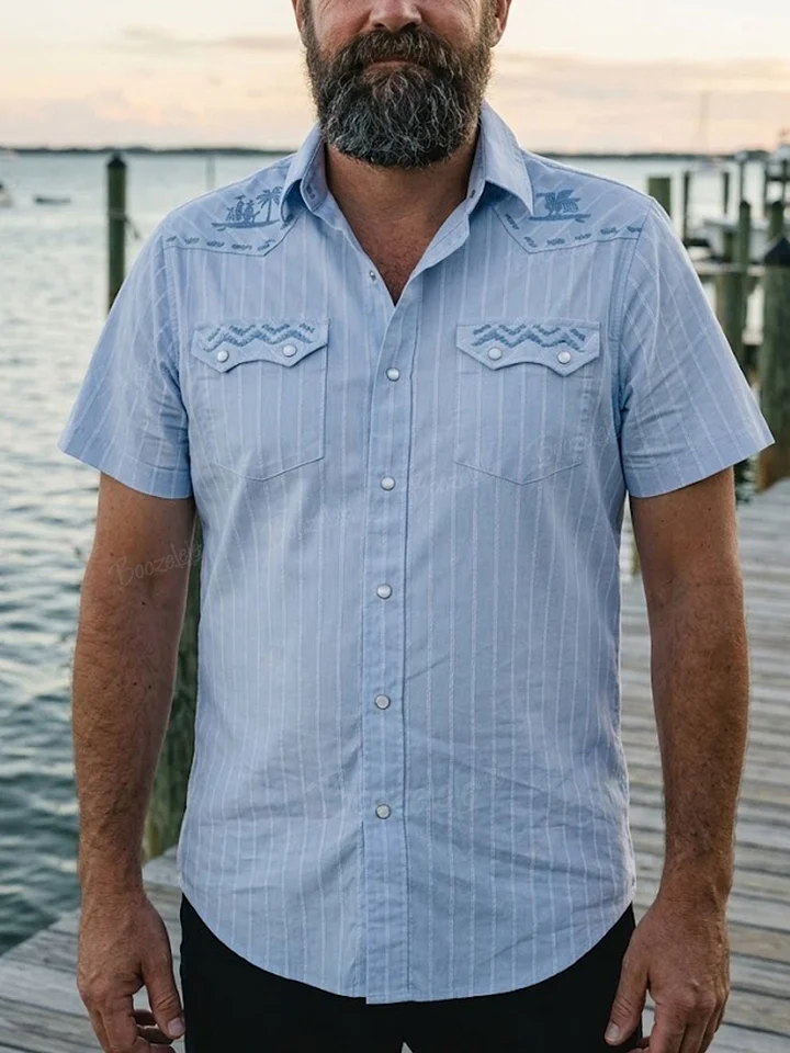 Boho Vintage Western Shirt, Bird & Chevron Shirt