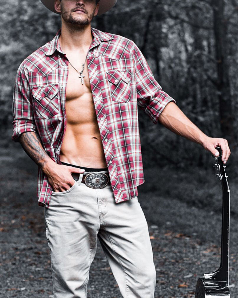 Men's Red Checkered Print Vintage Western Casual Lapel Long Sleeve Shirt