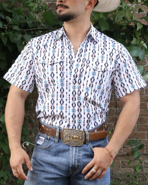 Rodeo Men’s White Pearl Snap Shirt